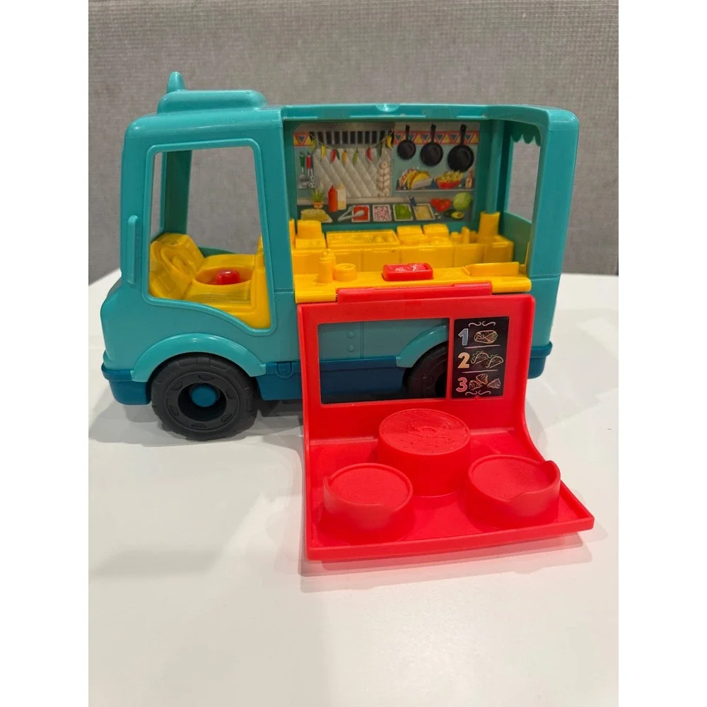 Fisher-Price Little People Serve It Up Taco Truck Teal‎ Food Truck WORKS
